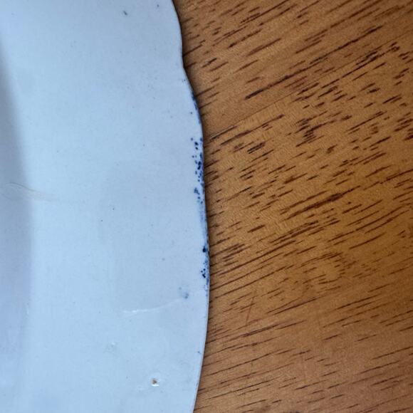 English Village Olde Staffordshire Blue Transferware Oval Serving Platter 10x12" - Picture 8 of 12